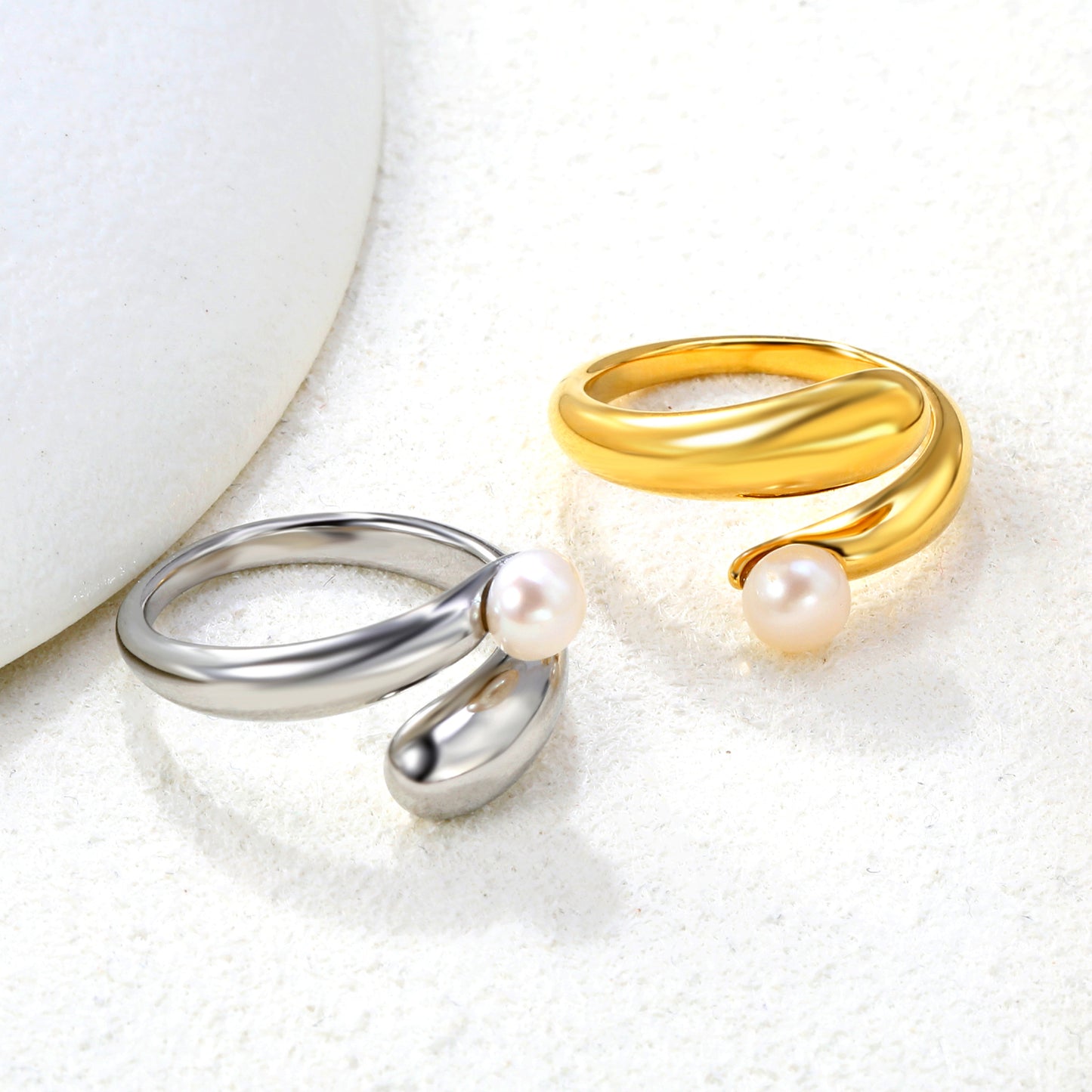 Bague ajustable en acier inoxydable Perla