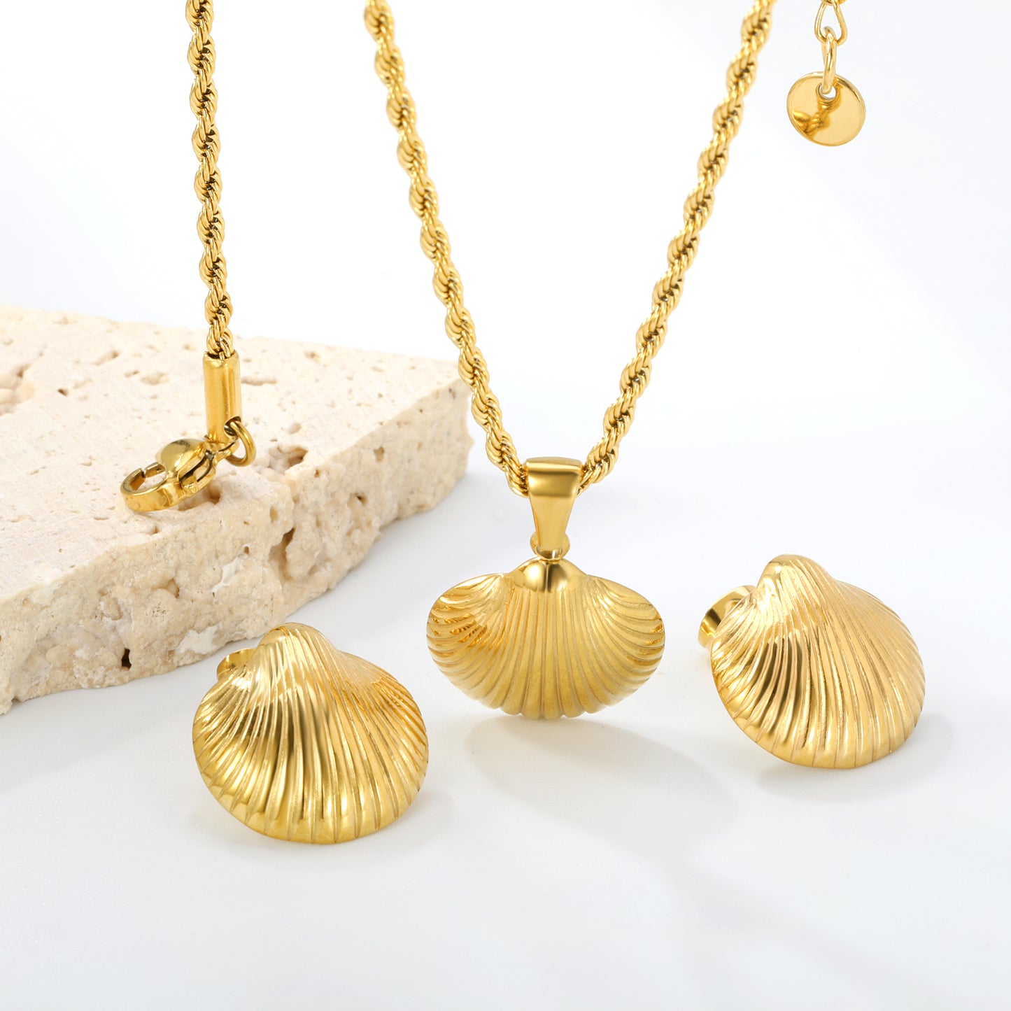 Ensemble Boucles d'oreilles et Chaînette Merveille
