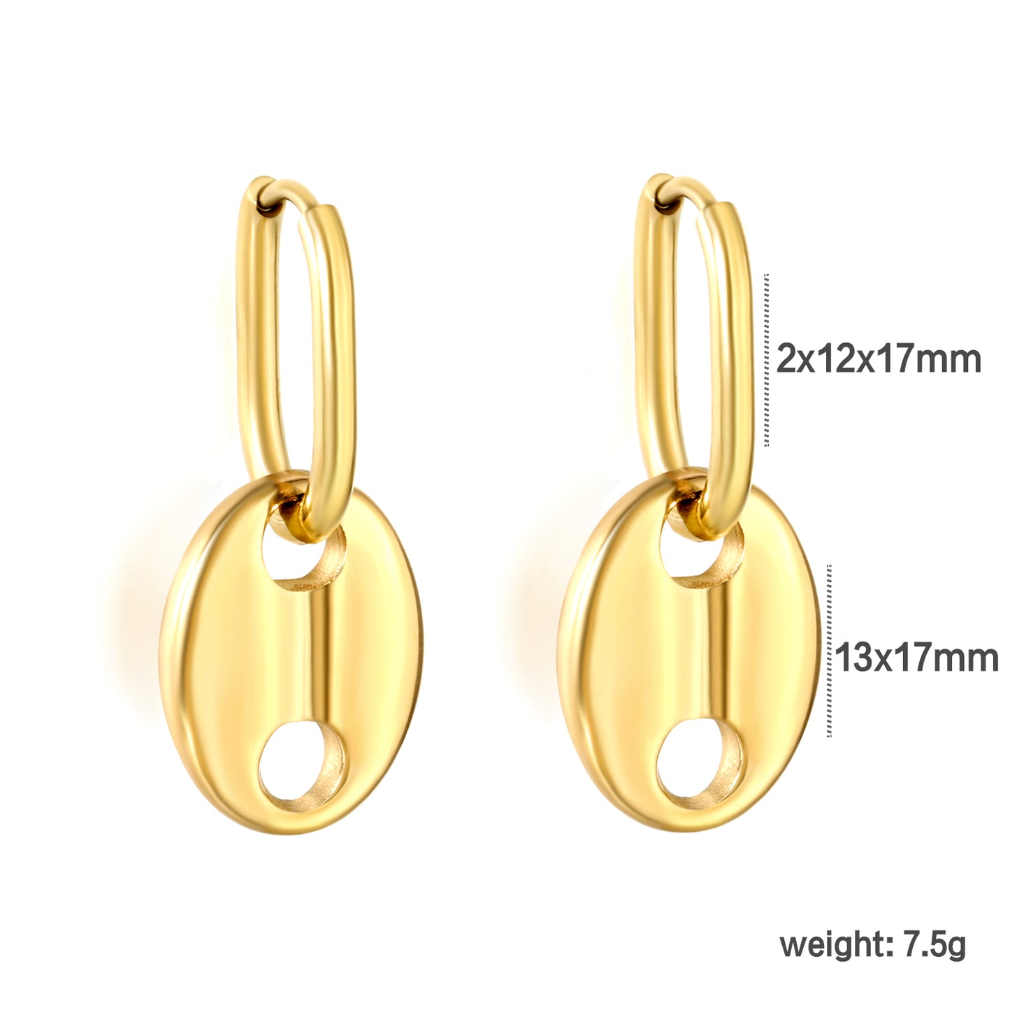 Boucles d’oreilles Pendantes en acier inoxydable Kin La Belle