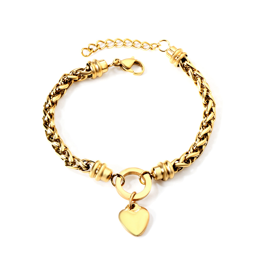 Bracelet en acier inoxydable avec un coeur Jessica