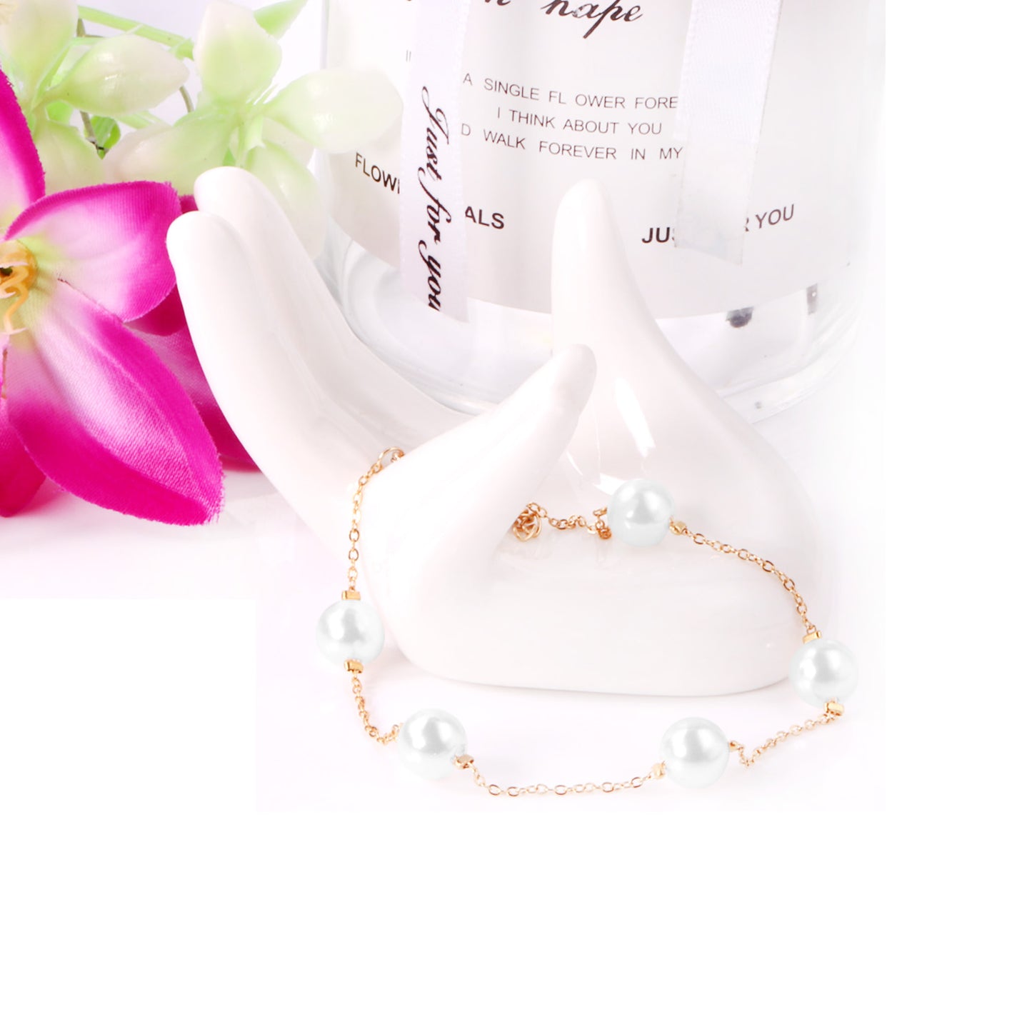 Bracelet en acier inoxydable assorti de perles Joana