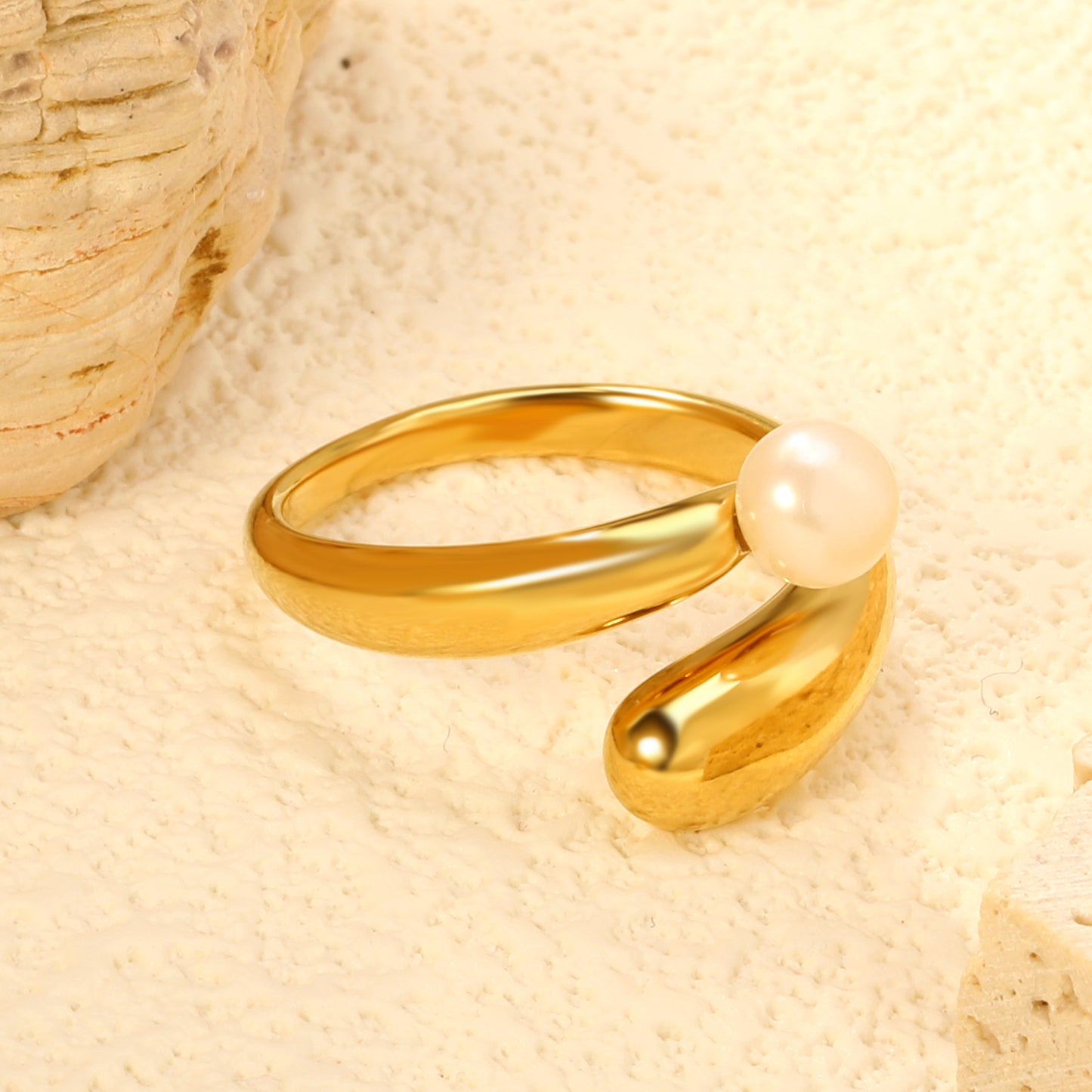 Bague ajustable en acier inoxydable Perla