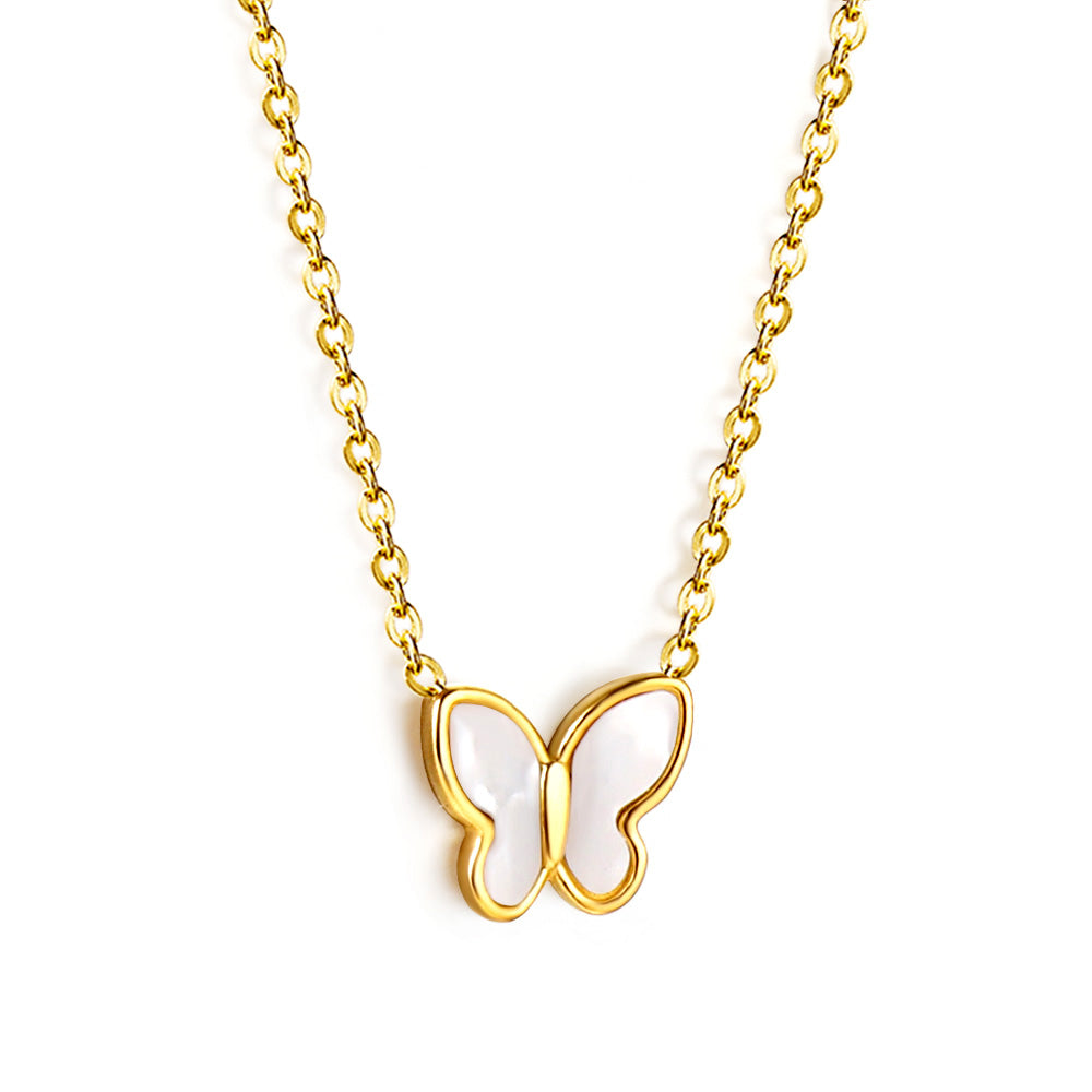 Chaînette en acier inoxydable Papillon blanc