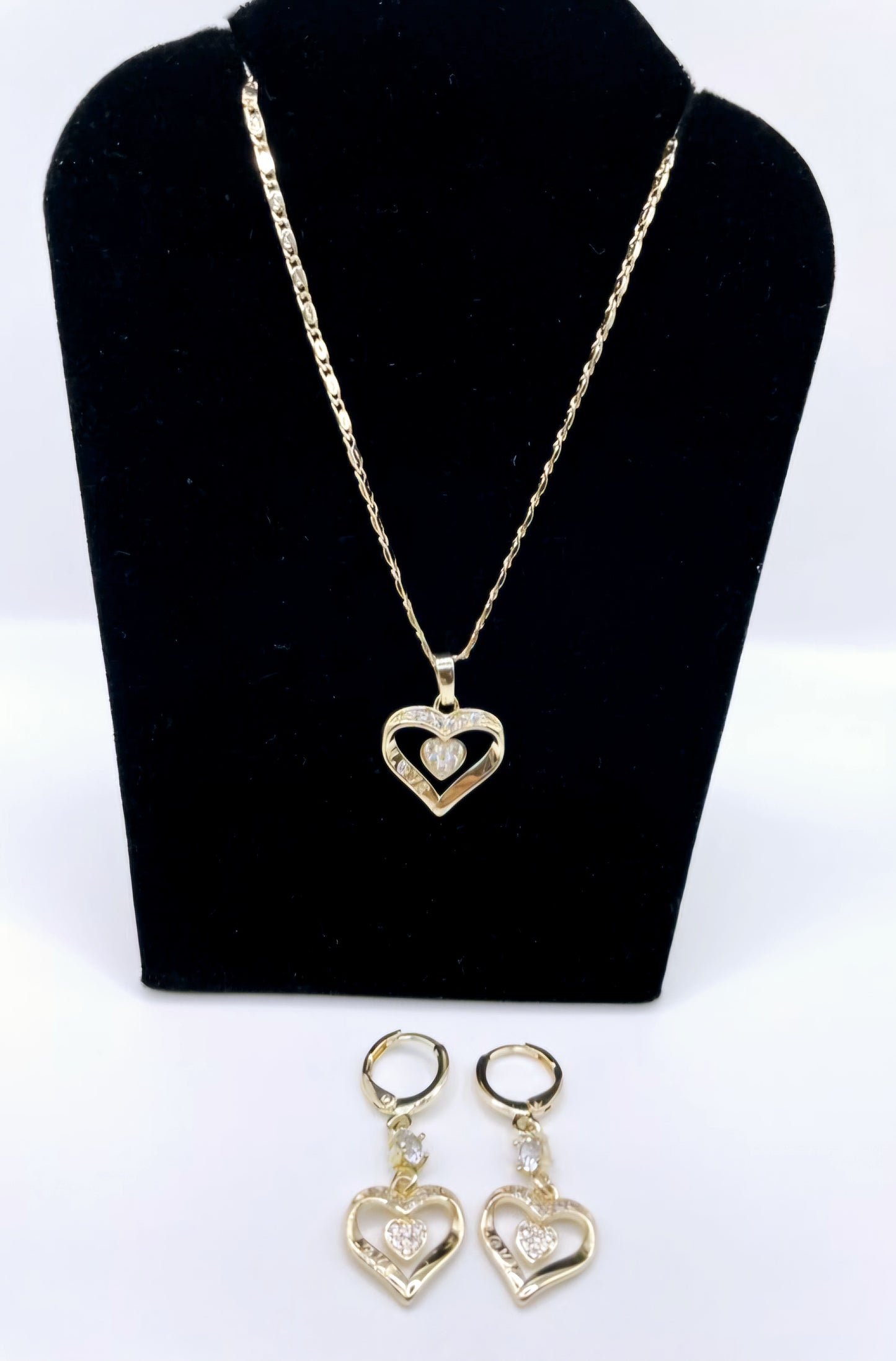 Ensemble Boucles d’oreilles et chaînette Sweetheart