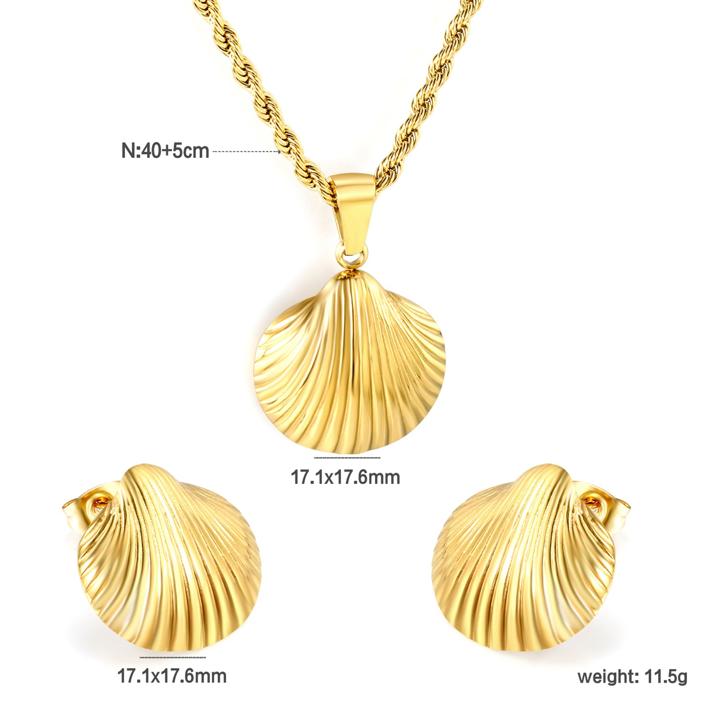 Ensemble Boucles d'oreilles et Chaînette Merveille