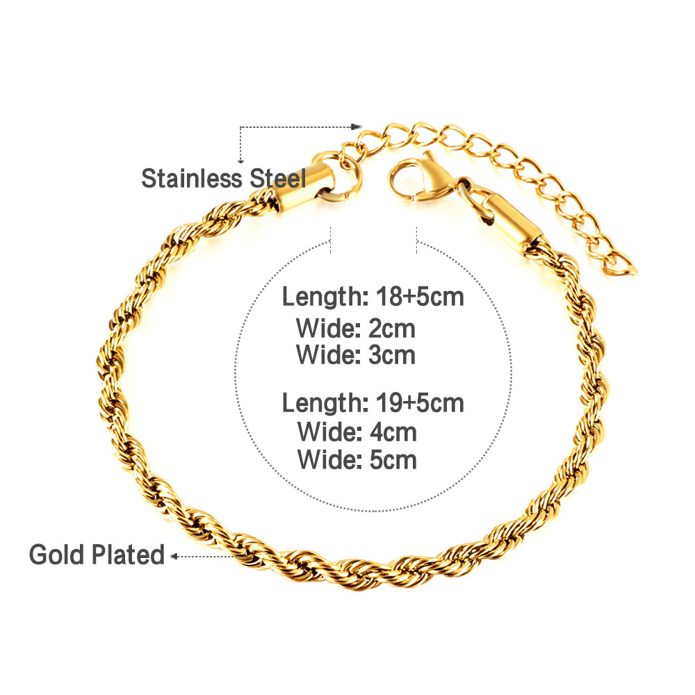 Bracelet en acier inoxydable Twist