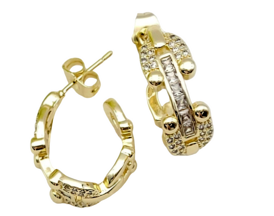 Boucles d’oreilles Créoles plaquées Or 18 carats.