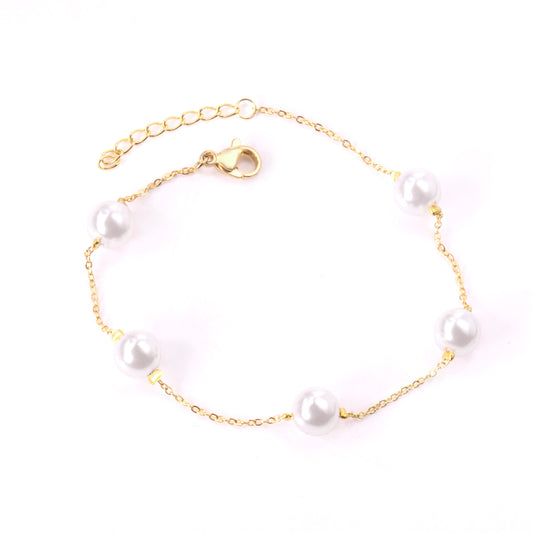 Bracelet en acier inoxydable assorti de perles Joana
