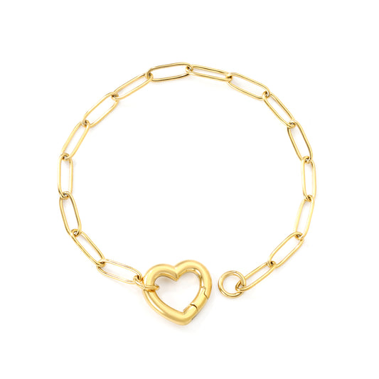 Boucles d’oreilles en acier inoxydable avec fermeture en forme de coeur