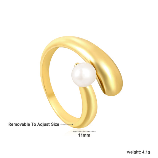 Bague ajustable en acier inoxydable Perla