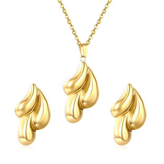 Ensemble Boucles d’oreilles et chaînette en acier inoxydable