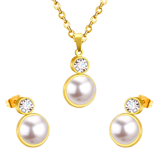 Ensemble Boucles d’oreilles et chaînette en acier inoxydable