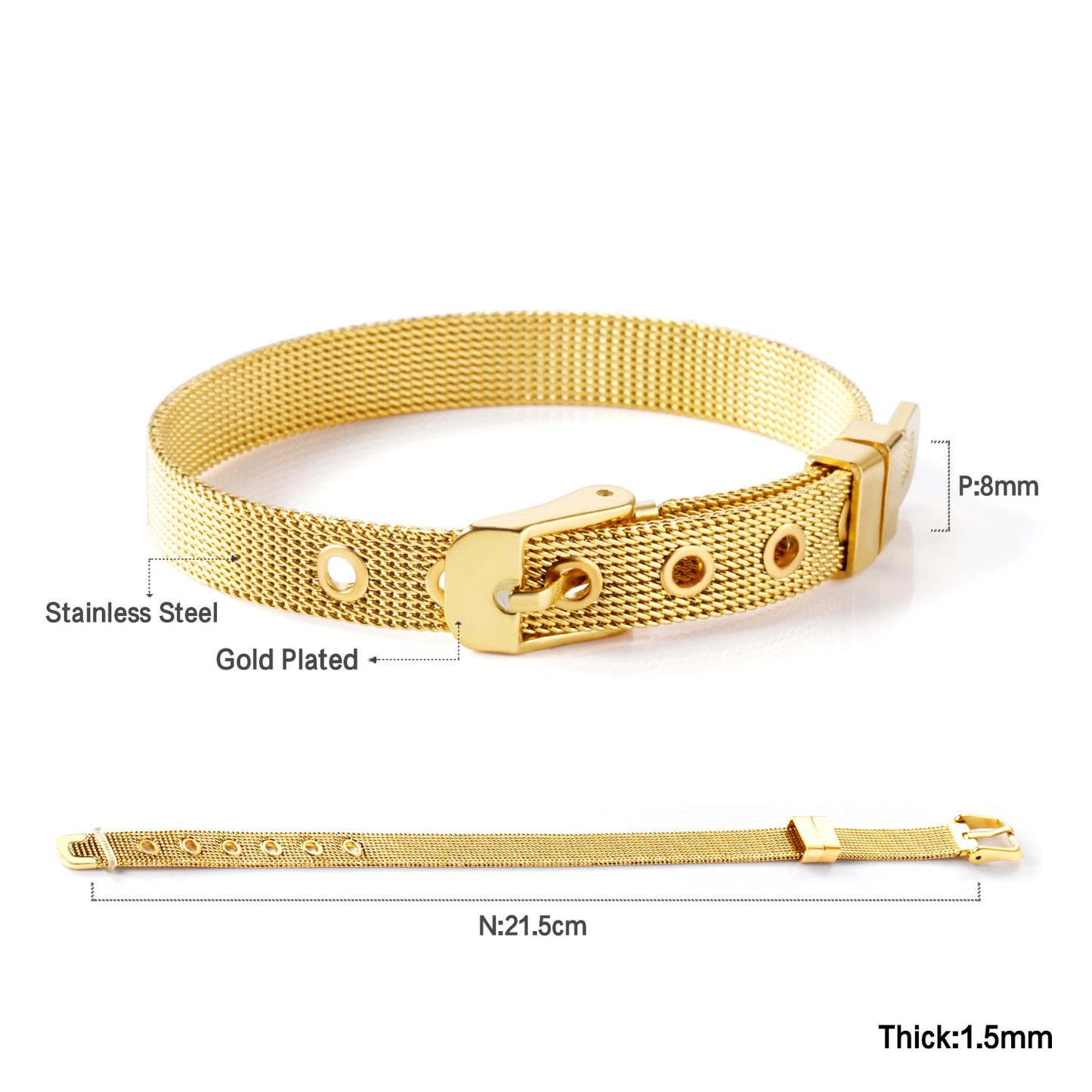 Bracelet en acier inoxydable ajustable Divine