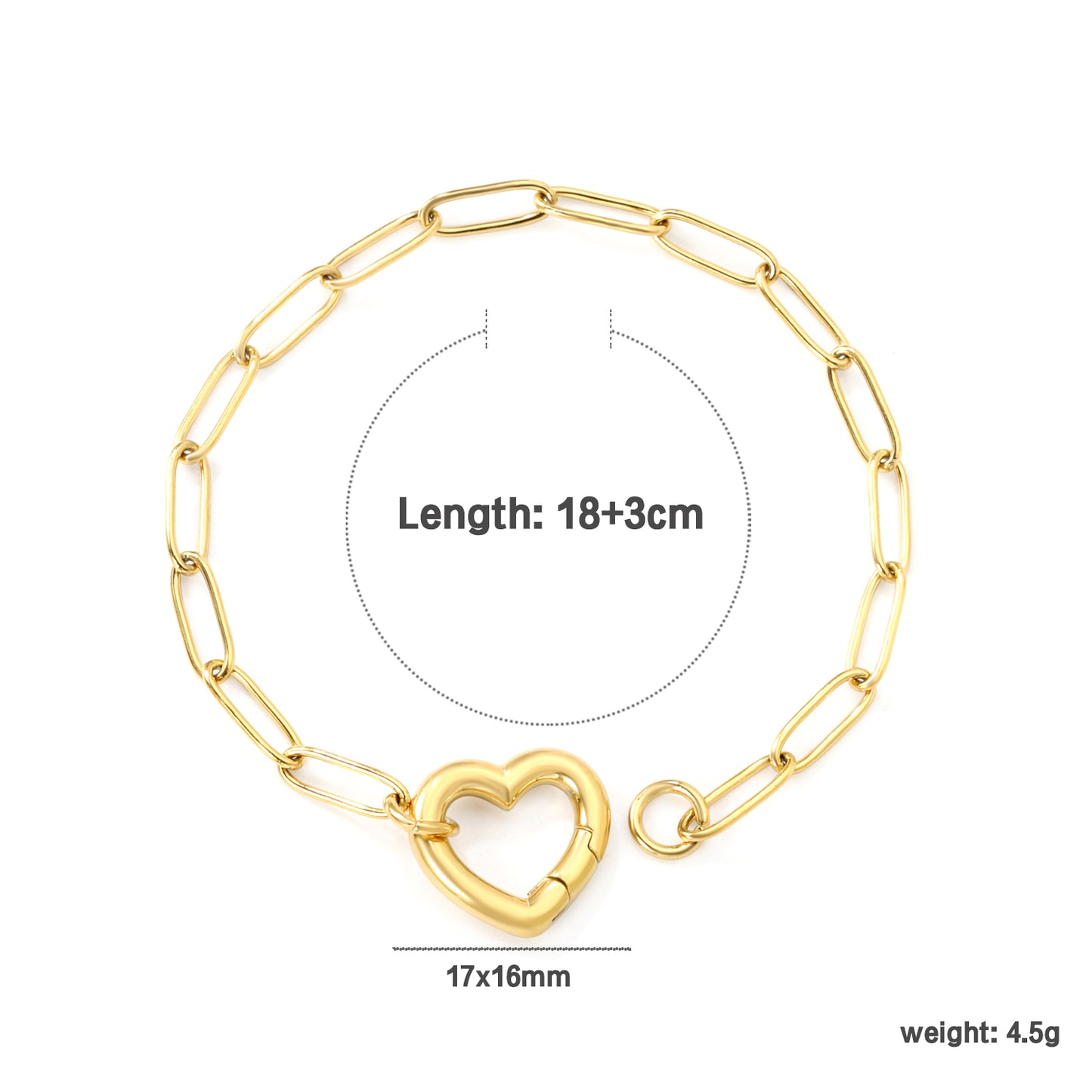 Boucles d’oreilles en acier inoxydable avec fermeture en forme de coeur