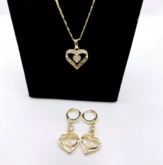 Ensemble Boucles d’oreilles et chaînette Sweetheart