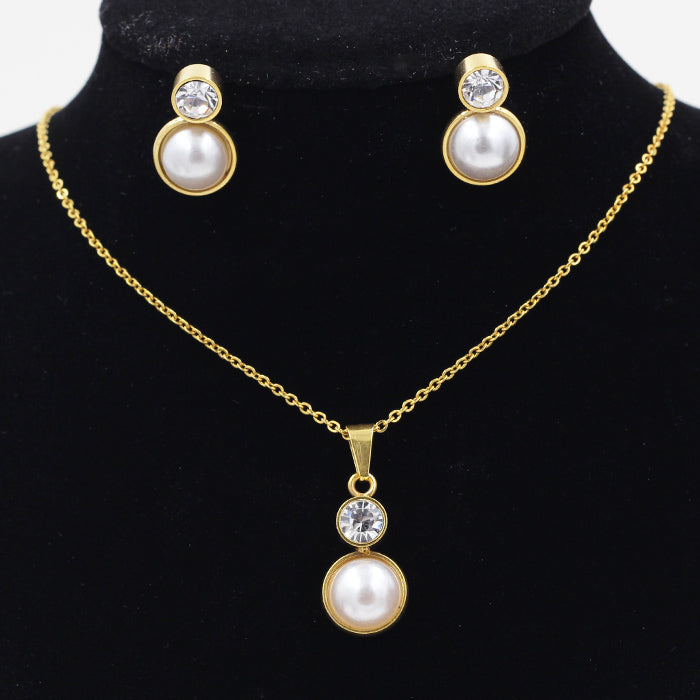 Ensemble Boucles d’oreilles et chaînette en acier inoxydable
