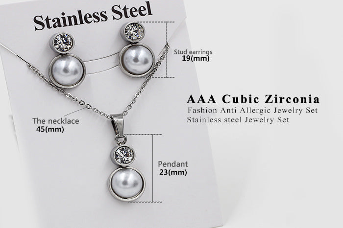 Ensemble Boucles d’oreilles et chaînette en acier inoxydable