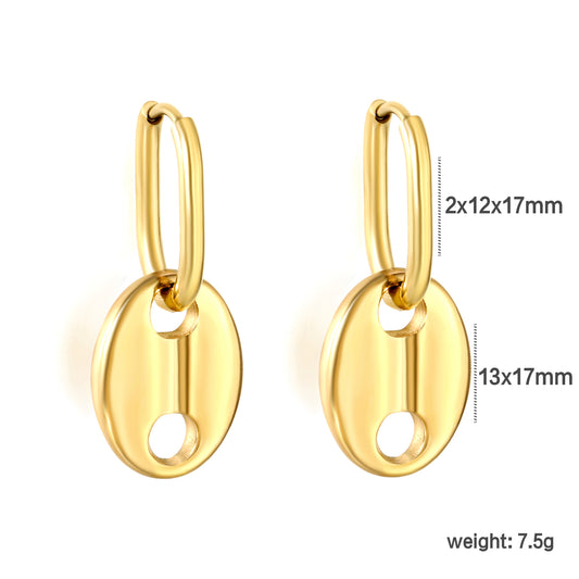Boucles d’oreilles Pendantes en acier inoxydable Kin La Belle