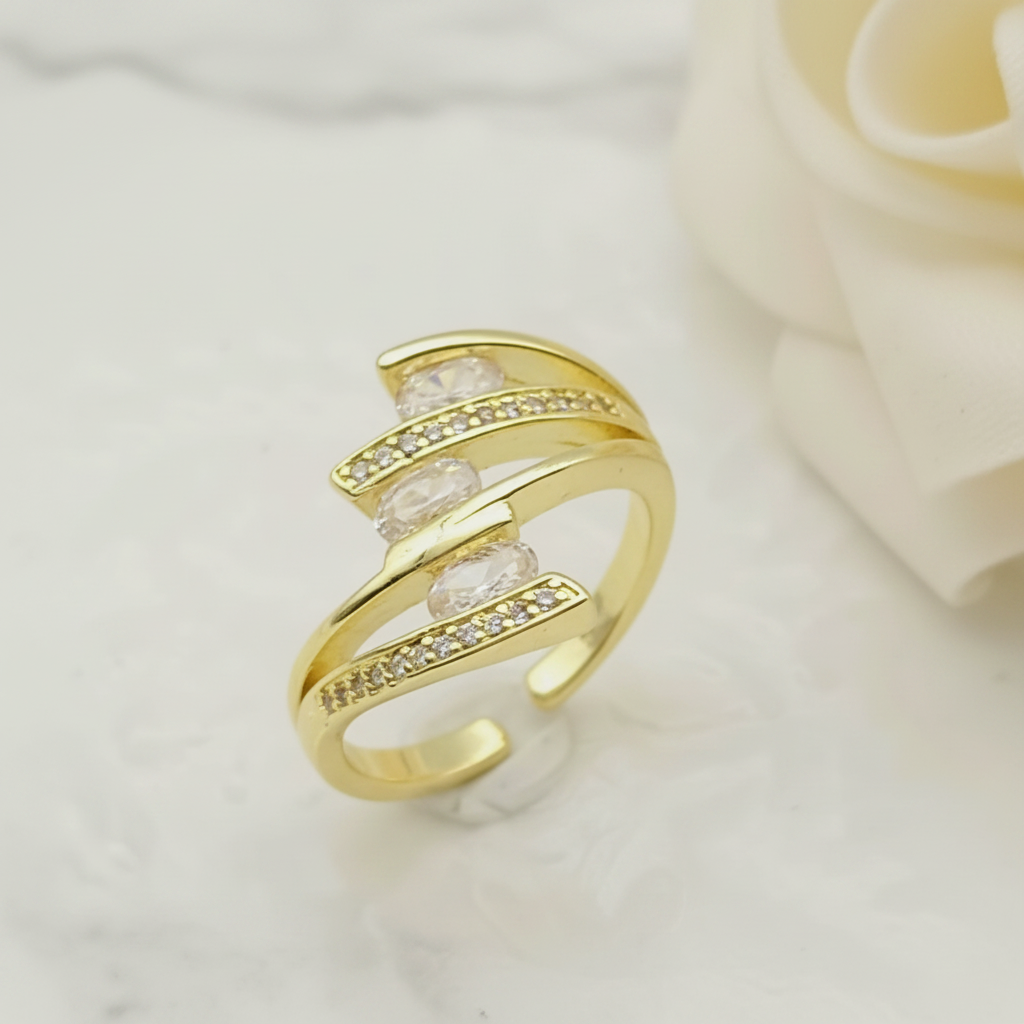 Bague Ajustable Plaquée Or 18 carats Sandy K