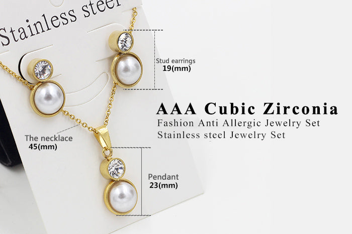 Ensemble Boucles d’oreilles et chaînette en acier inoxydable