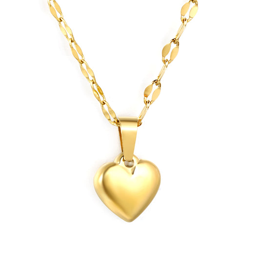 Chaînette en acier inoxydable avec médaille en forme de coeur