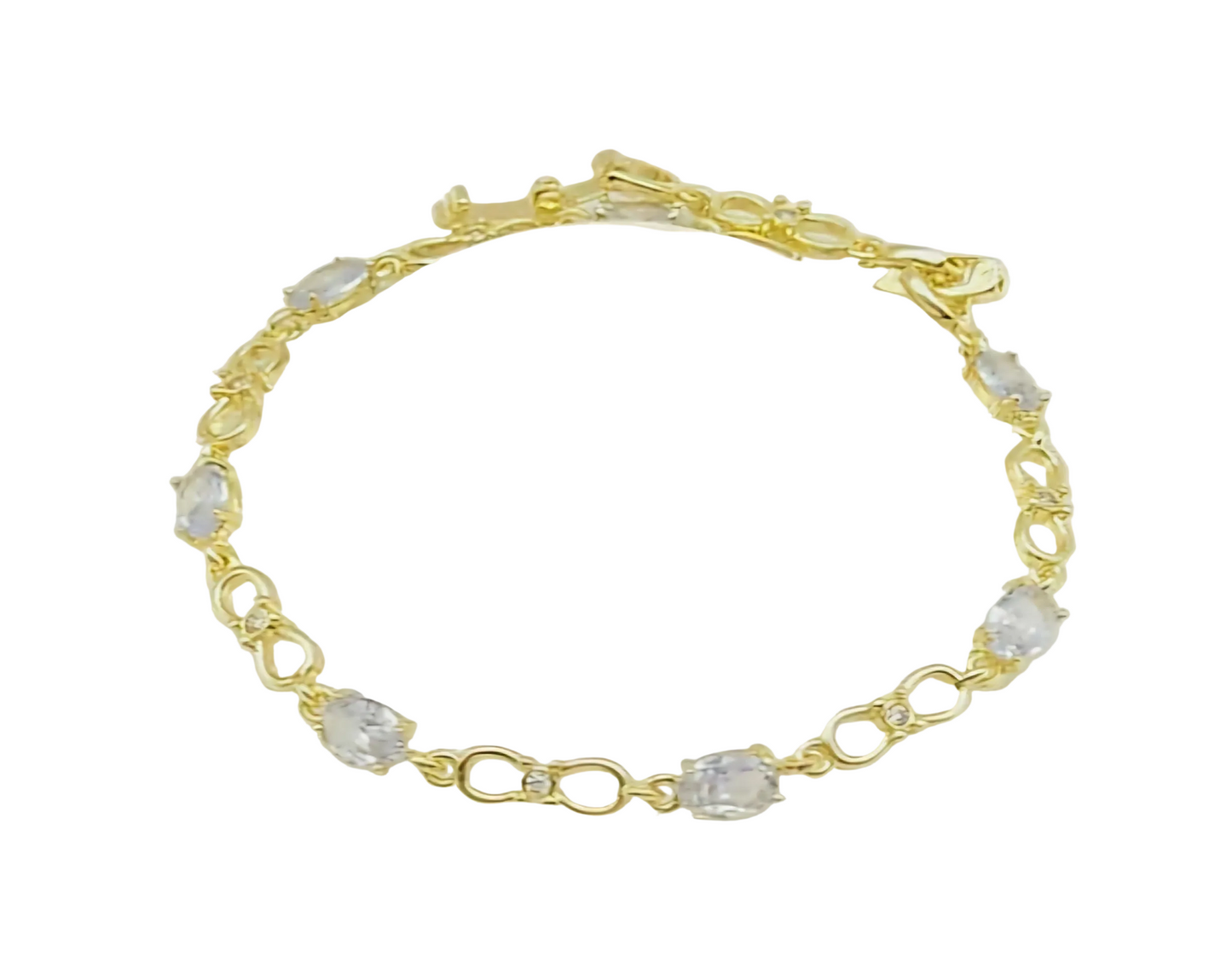 Bracelet Plaqué Or 18 carats orné de pierres.