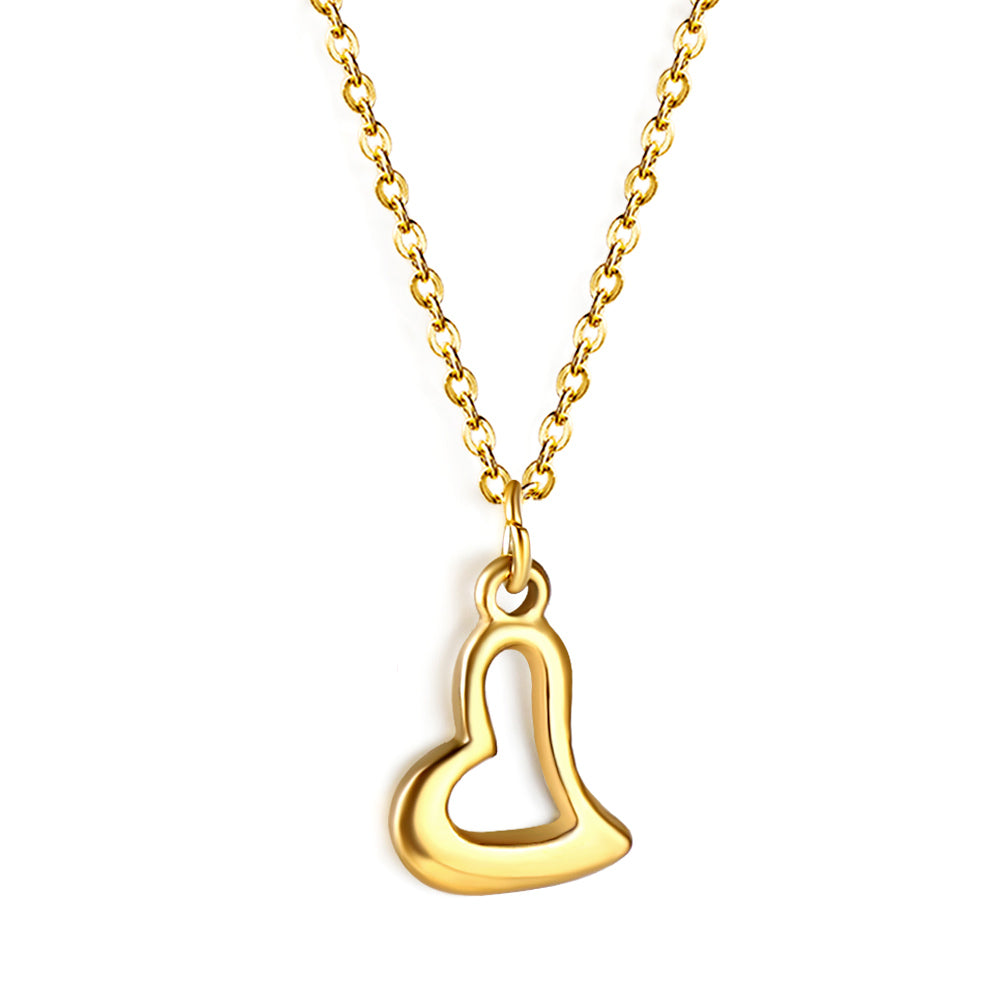 Chaînette en acier inoxydable avec médaille en forme de coeur