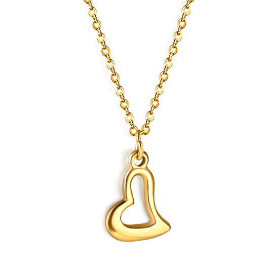 Chaînette en acier inoxydable avec médaille en forme de coeur