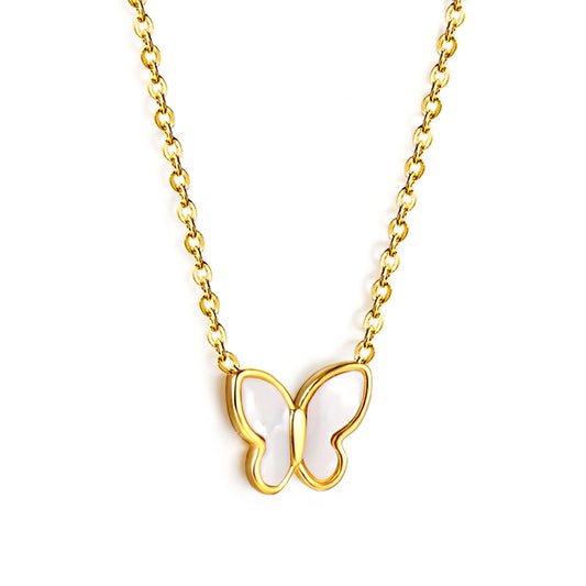 Chaînette en acier inoxydable Papillon blanc