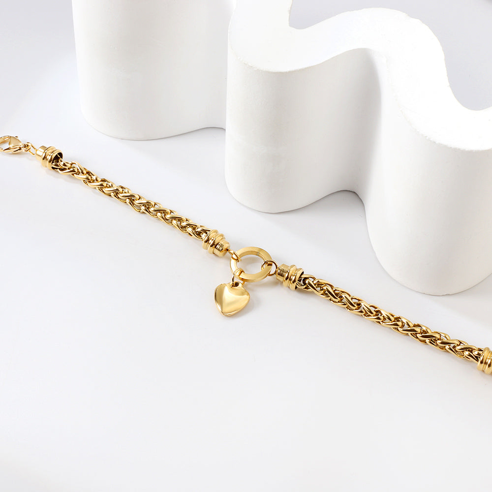 Bracelet en acier inoxydable avec un coeur Jessica