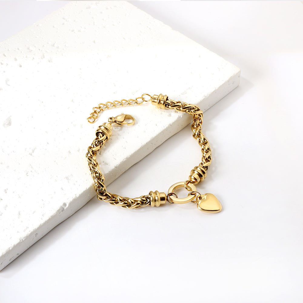 Bracelet en acier inoxydable avec un coeur Jessica